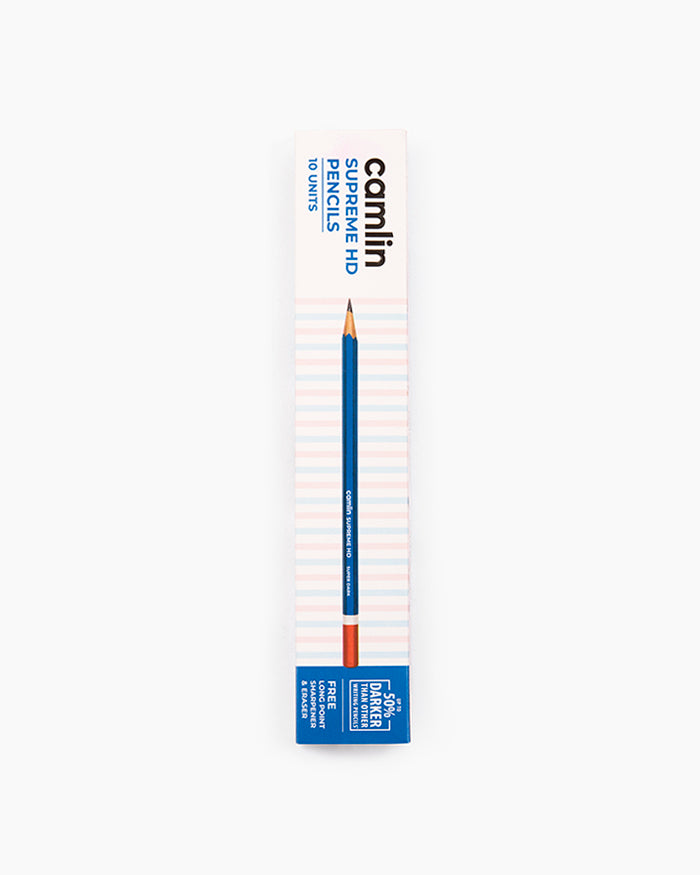 Camlin Supreme HD Pencils Box, 10 pcs ( Get Free, 1 Long Point Sharpener & 1 Eraser )