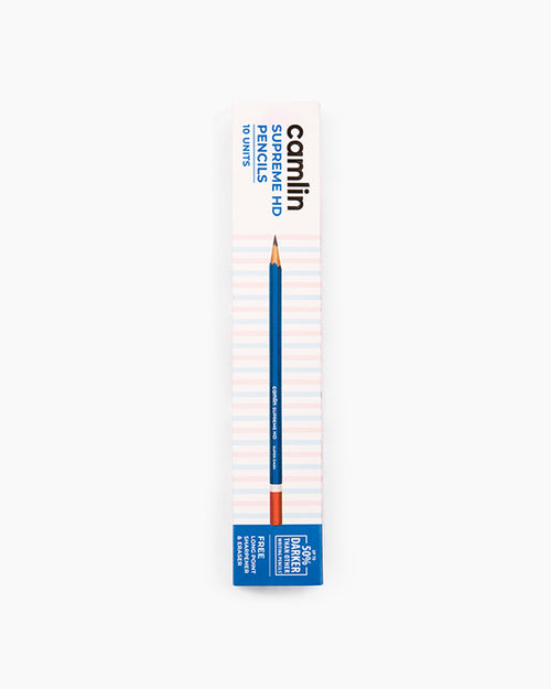 Camlin Supreme HD Pencils Box, 10 pcs ( Get Free, 1 Long Point Sharpener & 1 Eraser )