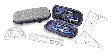 DOMS E MECH GEOMETRY BOX AND DRAWING MATHEMATICAL INSTRUMENTS |12 INSTRUMENTS | TRENDY POUCH PACK