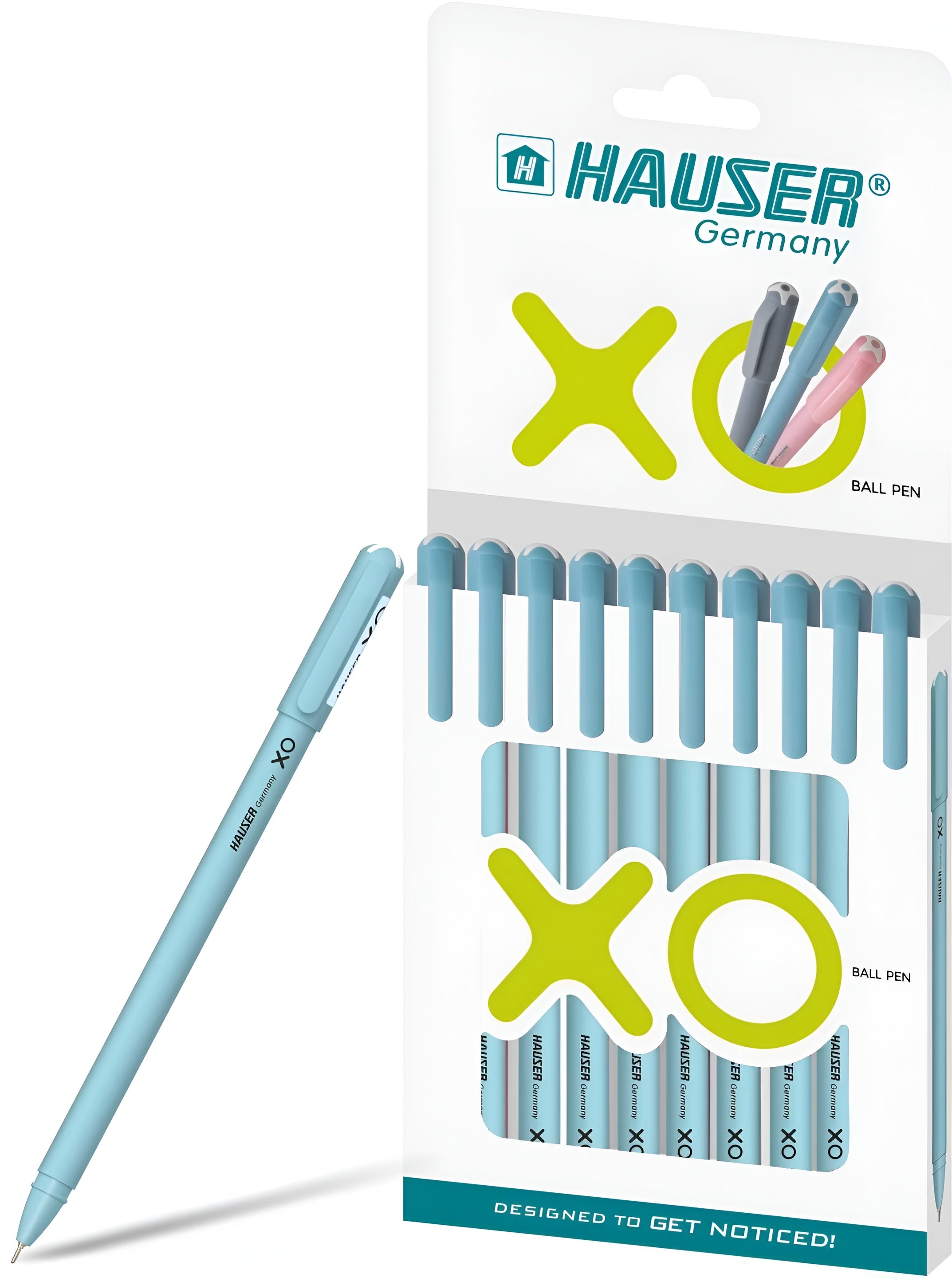 HAUSER XO Ball Point Pen Pack of 10 - Ball Pen | Pack of 10 | Available Ink Color - Blue/Red/Black