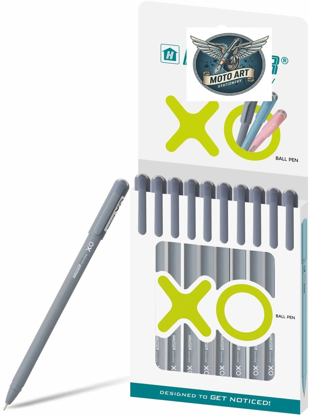 HAUSER XO Ball Point Pen Pack of 10 - Ball Pen | Pack of 10 | Available Ink Color - Blue/Red/Black