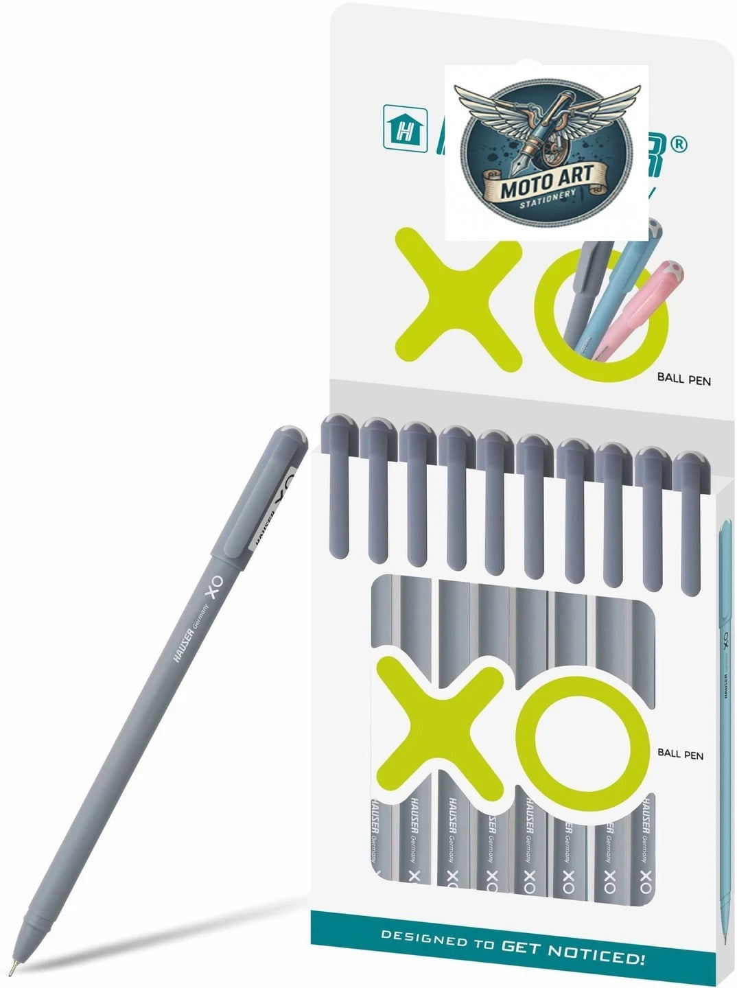 HAUSER XO Ball Point Pen Pack of 10 - Ball Pen | Pack of 10 | Available Ink Color - Blue/Red/Black